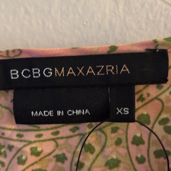 NWT BCBG Pink and green paisley dress with pockets size XS - Picture 5 of 5